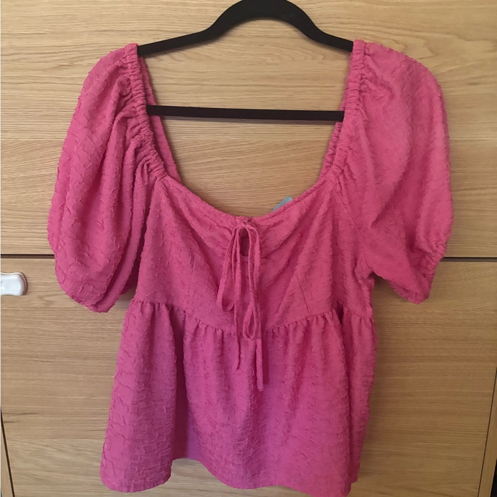 Pink Textured Women's Top